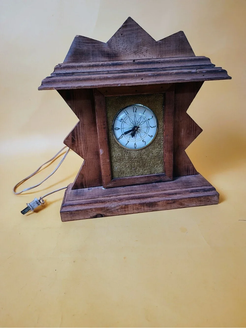 VTG Lanshire Miniature Grandfather Mantle Clock Wood Case Mid-Century Electric